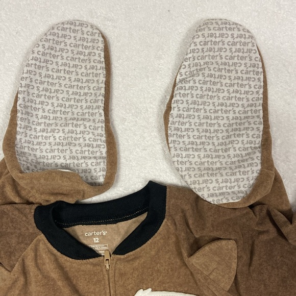Carters big boy raccoon fleece zip footie sleeper pajamas size 12 - Picture 4 of 9